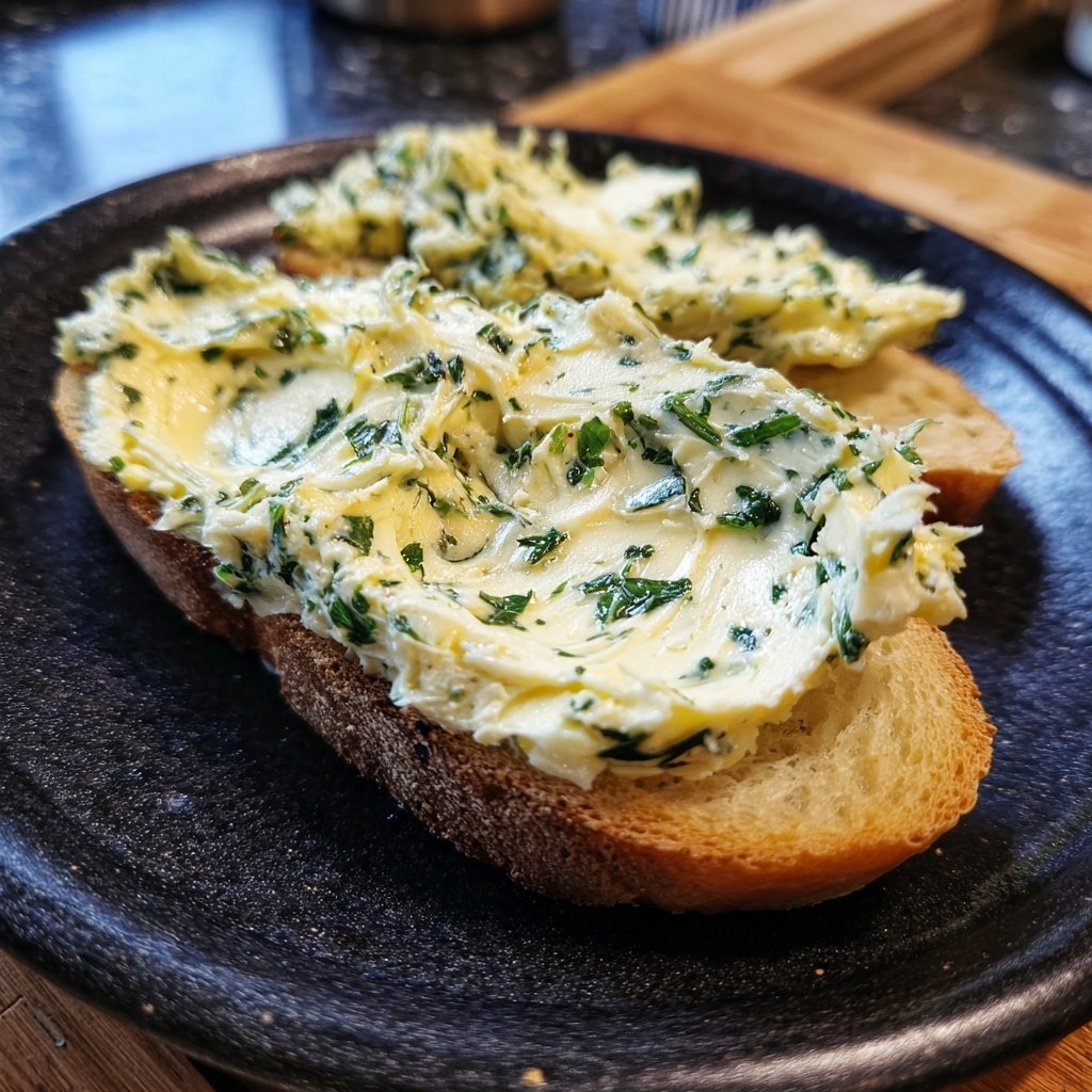 Kräuterbutter Mit Knoblauch Und Salz