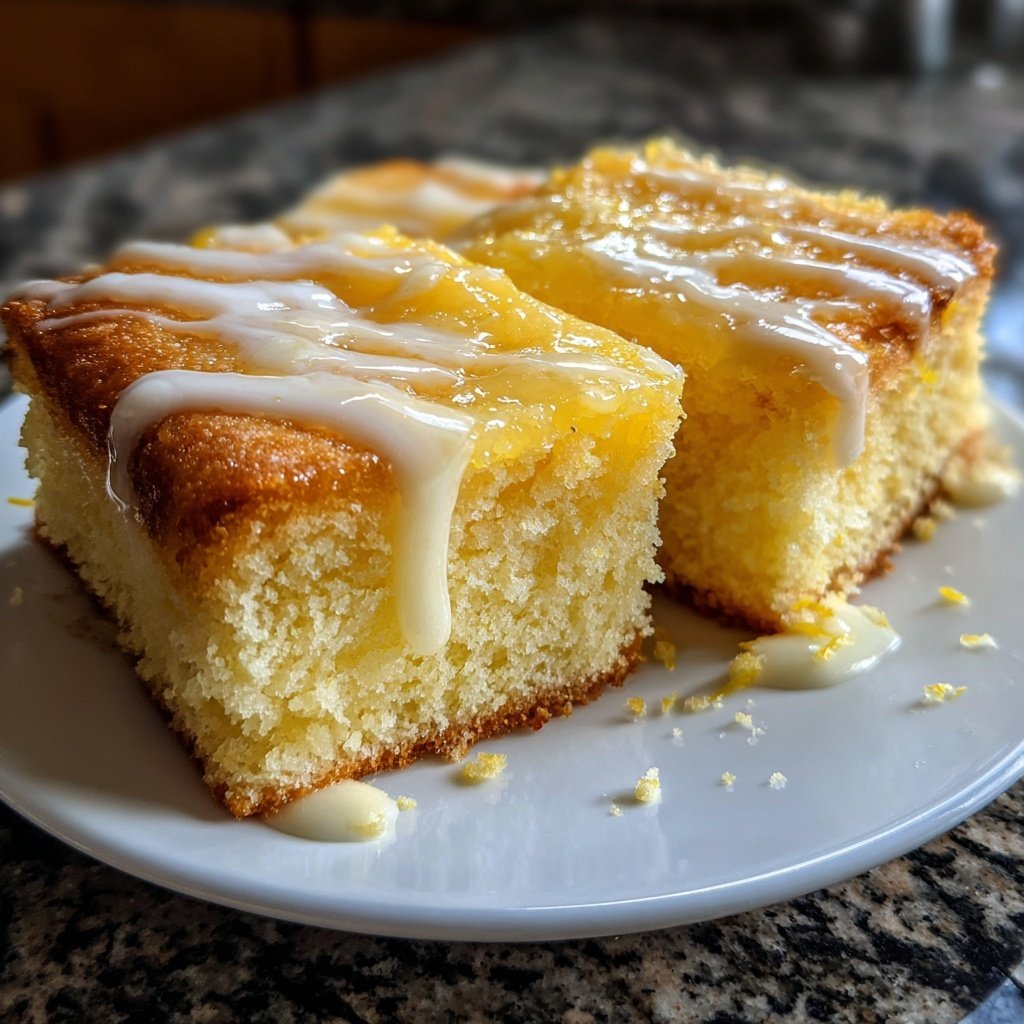 Blechkuchen mit Zitronenpudding