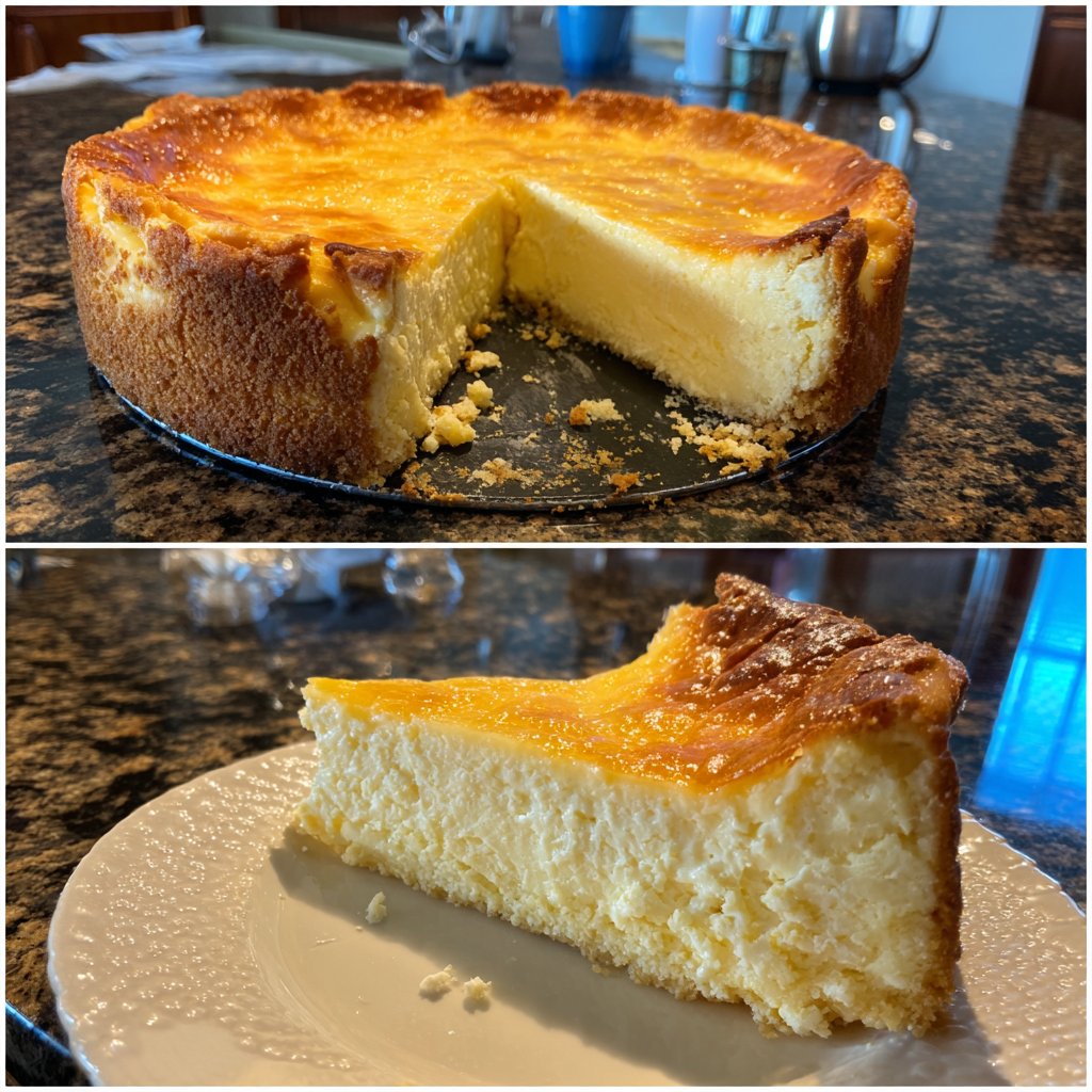 Käsekuchen mit Vanillepudding