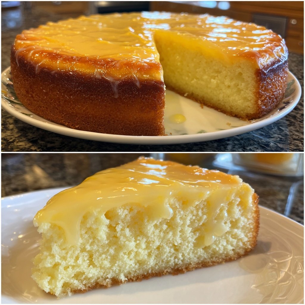 Käsekuchen mit Zitronenguss