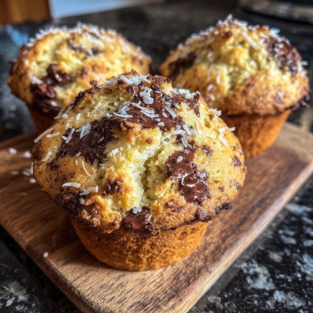 Muffins mit Kokos und Schokolade
