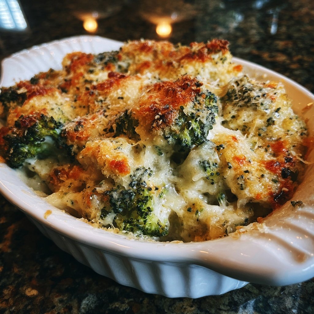 Brokkoli Auflauf Mit Käse Und Sahne