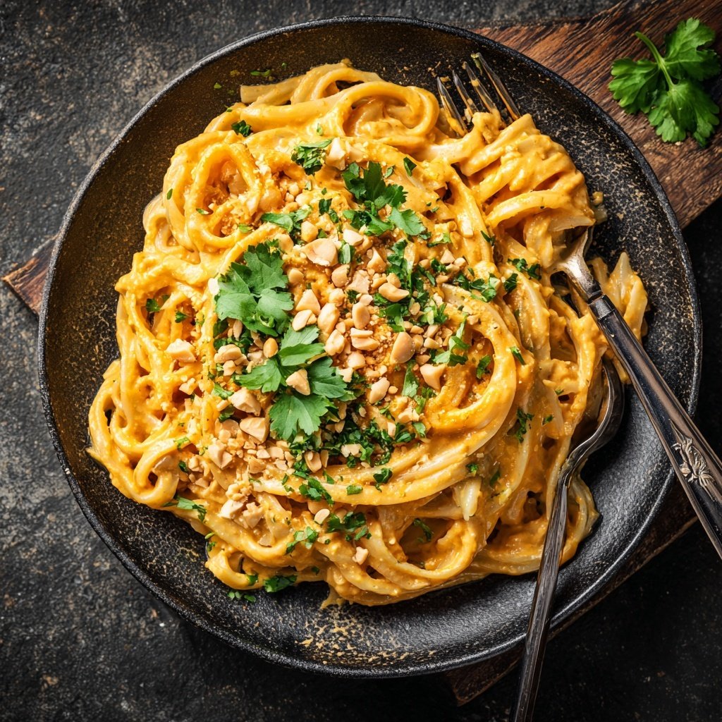 Reisnudeln mit Erdnusssauce